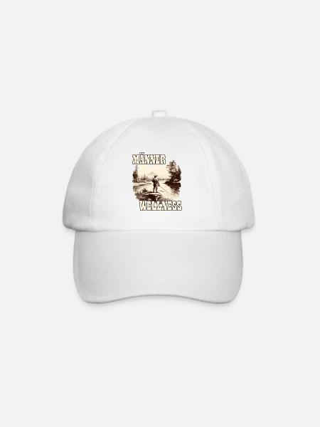 Männer Wellness Angelausflug Angler Geschenk - Baseballkappe - Weiß/Weiß
