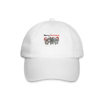 Souris, Noël, Hiver, Animaux, Souris - Casquette classique - blanc/blanc - Devant