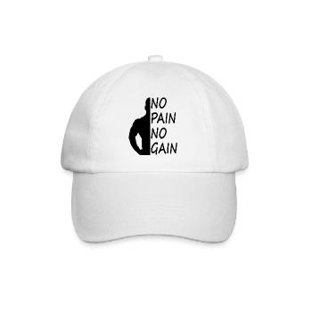 Fitness Fitnessstudio Training trainieren Geschenk - Baseballkappe - Weiß/Weiß - Vorne