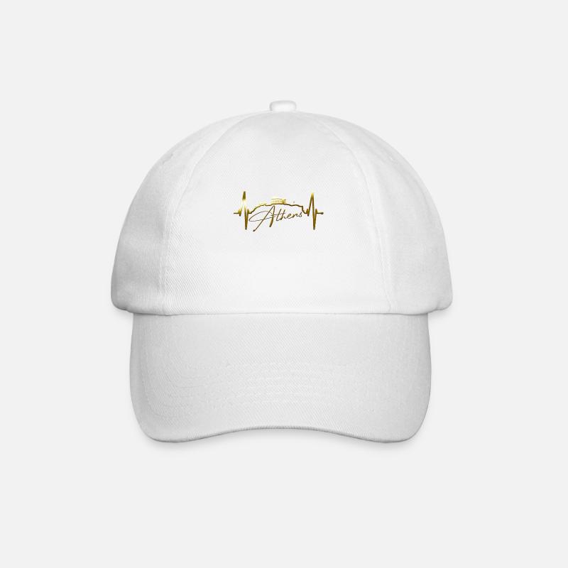 Athènes Skyline Heartbeat Grèce Acropole - Casquette classique - blanc/blanc