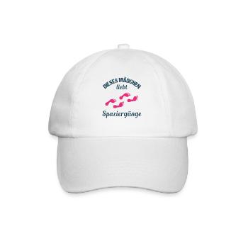Spaziergang-Liebhaber Mädchenherz Geschenk - Baseballkappe - Weiß/Weiß - Vorne
