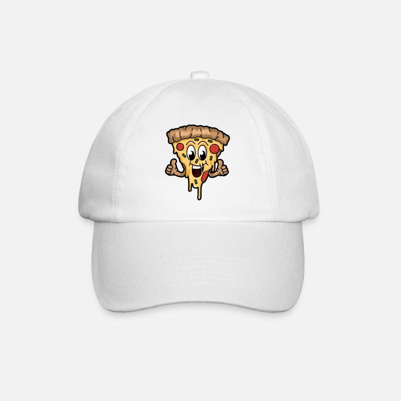 Happy Pizza Slice - Baseball Cap - white/white