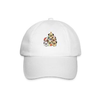 Pug Christmas Tree Funny Animal Christmas - Baseball Cap - white/white - Front