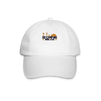 Camping D’abord Travail Plus tard Tentes Glamping Camper - Casquette classique - blanc/blanc - Devant