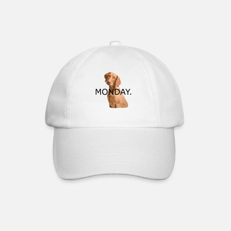 Montagsmüder Hund Lustiger Spruch Geschenk - Baseballkappe - Weiß/Weiß