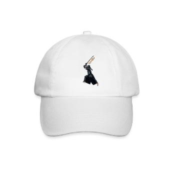 Kendo Fighter with Shinai - Kendo - Baseball Cap - white/white - Front