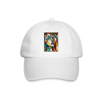 Modern Abstract Art: The Smiling Woman - Baseball Cap - white/white - Front