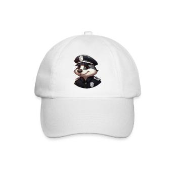 Dachs Polizistin - Baseballkappe - Weiß/Weiß - Vorne