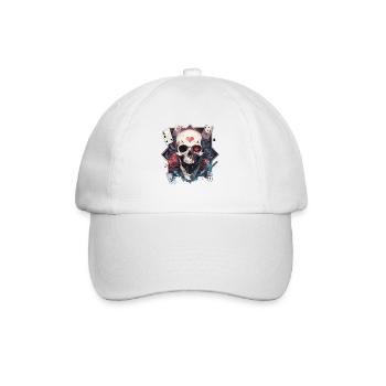 Poker Joueur de poker Jeu de cartes de casino - Casquette classique - blanc/blanc - Devant