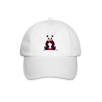 Pandabär Zeichnung süßer Panda Tier Design - Baseballkappe - Weiß/Weiß - Vorne