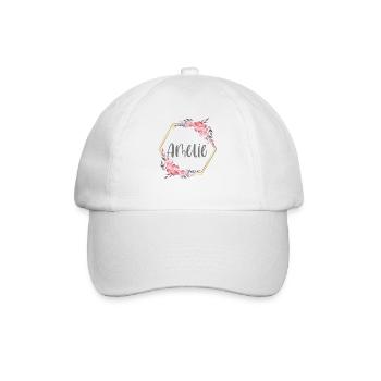 Amélie fille prénom cadeau de bébé - Casquette classique - blanc/blanc - Devant