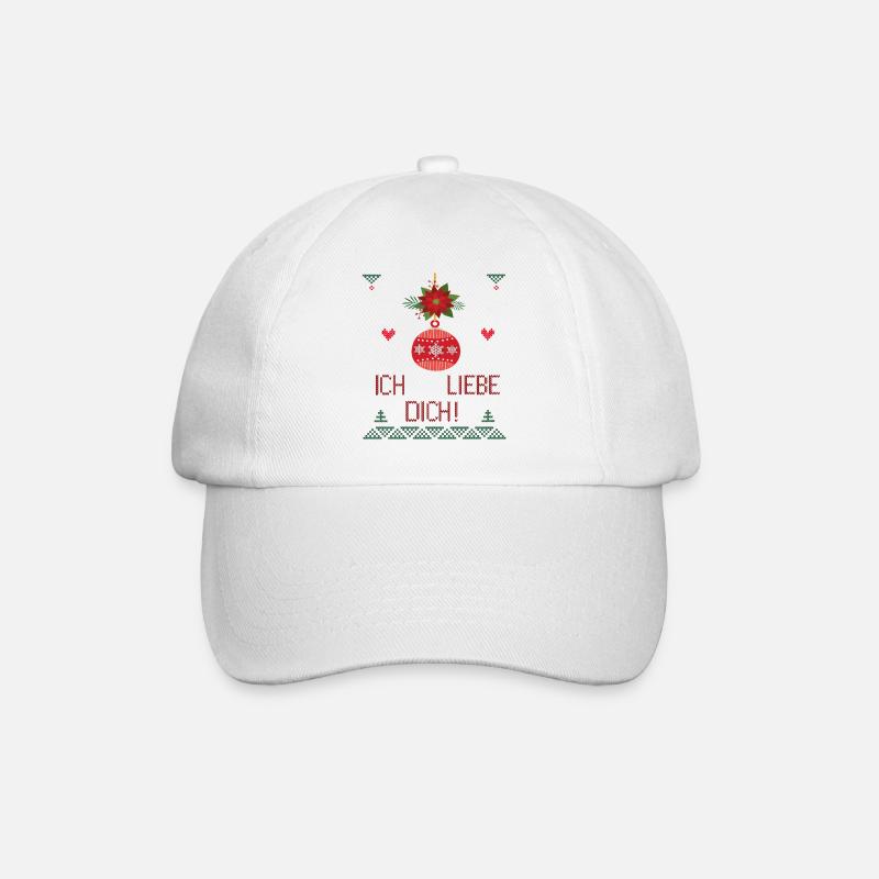 Weihnachten, ich liebe Dich, Christmas - Baseballkappe - Weiß/Weiß