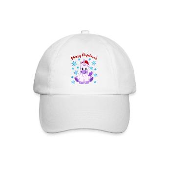 Zauberhaftes Einhornkind Merry Christmas - Baseballkappe - Weiß/Weiß - Vorne