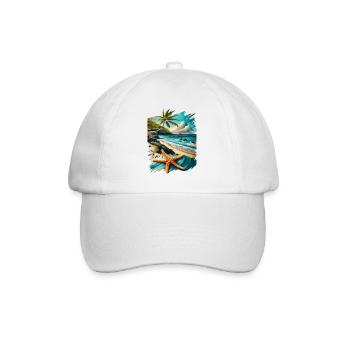 Nature, Été, Mer, Océan, Étoile de mer - Casquette classique - blanc/blanc - Devant
