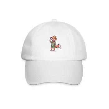 Cartoon Fuchs ist Pfadfinder - Baseballkappe - Weiß/Weiß - Vorne