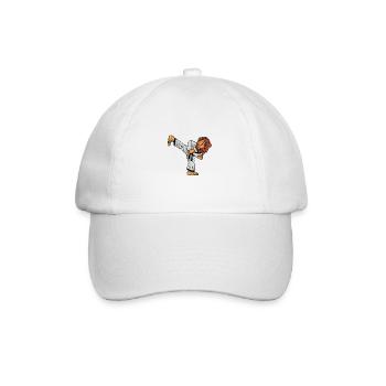 Cartoon Lion Doing Hapkido - Baseball Cap - white/white - Front