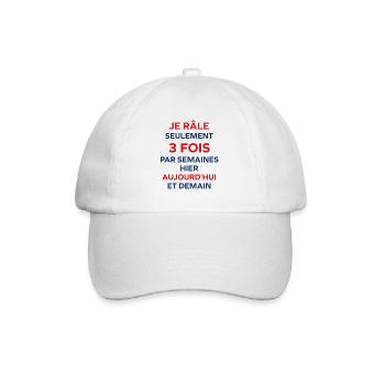 Je rale seulement 3 fois - Casquette classique - blanc/blanc - Devant