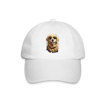 Cool Golden Retriever Dog Mom Style - Baseball Cap - white/white - Front