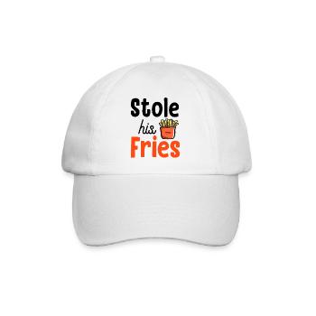 Stole His Fries Her Heart - Couple - Baseball Cap - white/white - Front