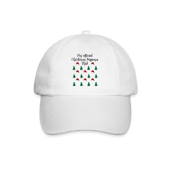 Waldweihnacht mit Mützen Offizielles Schlafshirt - Baseballkappe - Weiß/Weiß - Vorne
