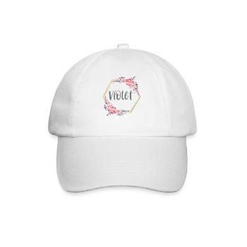 Violet Mädchen Name Baby Geschenk - Baseballkappe - Weiß/Weiß - Vorne