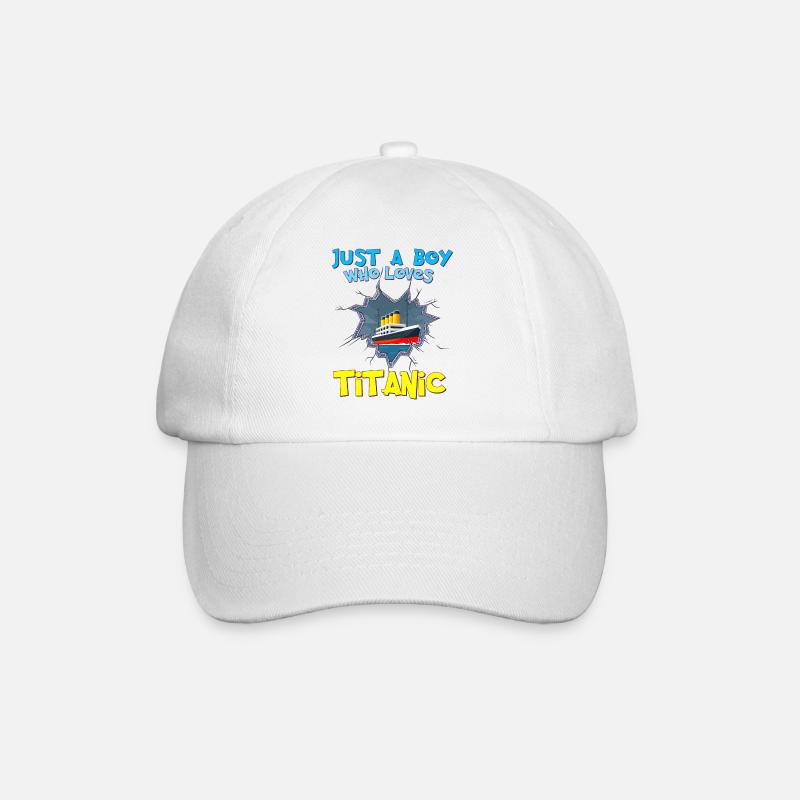 Titanic-Schiff, dieser Junge liebt die RMS Titanic - Baseballkappe - Weiß/Weiß