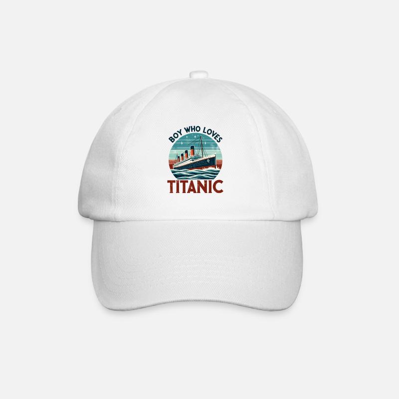 Junge liebt RMS Titanic Nur ein Junge, der liebt - Baseballkappe - Weiß/Weiß