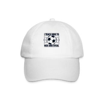 J’apprends aux enfants à donner des coups de pied et à voler le gardien de but Futbol - Casquette classique - blanc/blanc - Devant