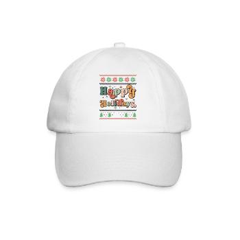 Joyeuses Fêtes - Noël rétro drôle Noël moche - Casquette classique - blanc/blanc - Devant