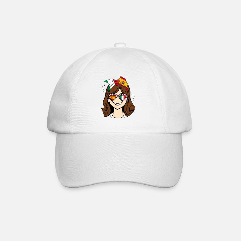 Halb Italienisch Halb Spanisch kleines Mädchen, Spanien - Baseballkappe - Weiß/Weiß