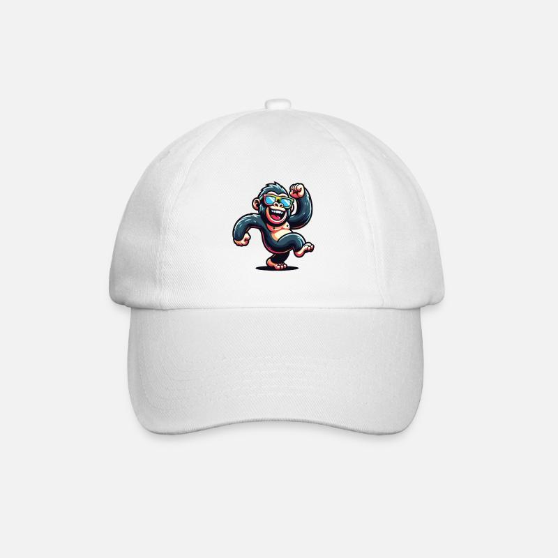 Gorilla mit Sonnenbrille - Baseballkappe - Weiß/Weiß