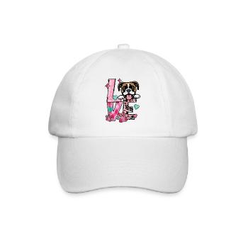 Chien Boxer J’aime Mon Chien Saint Valentin - Casquette classique - blanc/blanc - Devant