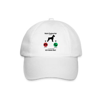 Mein Foxterrier ruft an - Baseballkappe - Weiß/Weiß - Vorne