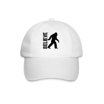 Believe Bigfoot Existenz Geheimnis Geschenk - Baseballkappe - Weiß/Weiß - Vorne