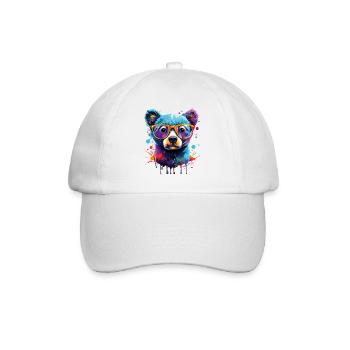 Ours coloré - Ours brun Ours en peluche - Grizzly - Casquette classique - blanc/blanc - Devant