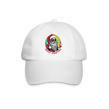 Santa Claus with beer merry christmas - Baseball Cap - white/white - Front
