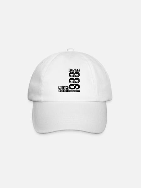 Dezember 1988 Geschenk zum Jahrestag. Dezember 1988. - Baseballkappe - Weiß/Weiß
