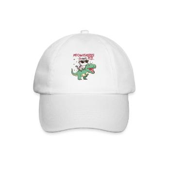 Cool Kitten on T-Rex Funny Dinosaur Trend - Baseball Cap - white/white - Front