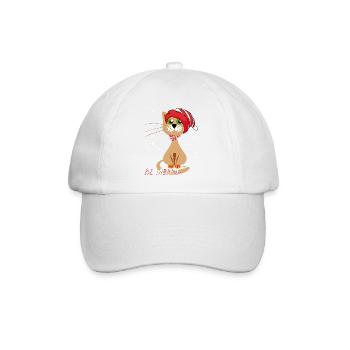 sois Joyeux Chat de Noël - Casquette classique - blanc/blanc - Devant