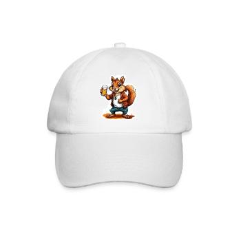Eichhörnchen / Tier / Nagetier / Waldtier / Comic - Baseballkappe - Weiß/Weiß - Vorne