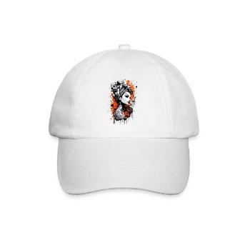Abstract Colorful Young Woman Graffiti Art - Baseball Cap - white/white - Front