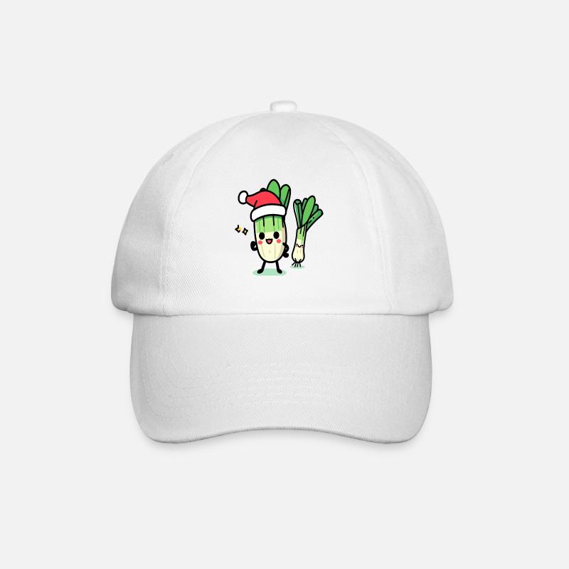 Nikolauch kawaii Lauch - Baseballkappe - Weiß/Weiß
