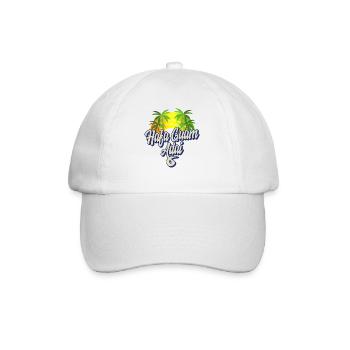 Guam Hemd, Hafa Guam Adai Regenbogen Kokospalmen - Baseballkappe - Weiß/Weiß - Vorne