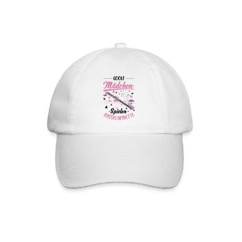 Coole Mädchen spielen Bassklarinette - Baseballkappe - Weiß/Weiß - Vorne