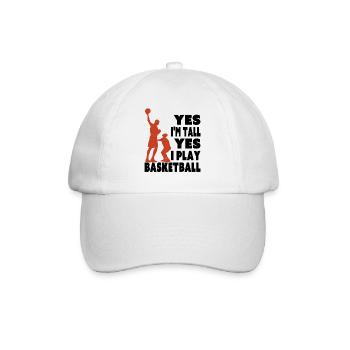 Yes I Am Tall I Play Basketball Funny Tall Player - Baseball Cap - white/white - Front