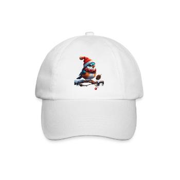 Sweet, small and friendly Christmas bird - Baseball Cap - white/white - Front