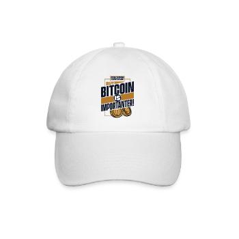 Education Is Important But Bitcoin Is Importanter - Baseballkappe - Weiß/Weiß - Vorne