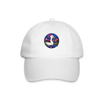 Nager au lac : un oiseau cygne de dessin animé - Casquette classique - blanc/blanc - Devant