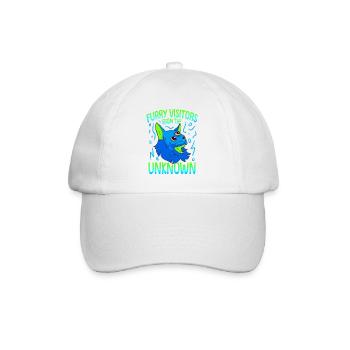 Katze Alien, UFO, UAP, Space, Weltraum Flugobjekt - Baseballkappe - Weiß/Weiß - Vorne