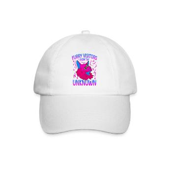 Cat Alien, UFO, UAP, Space, Space Flying Object - Baseball Cap - white/white - Front